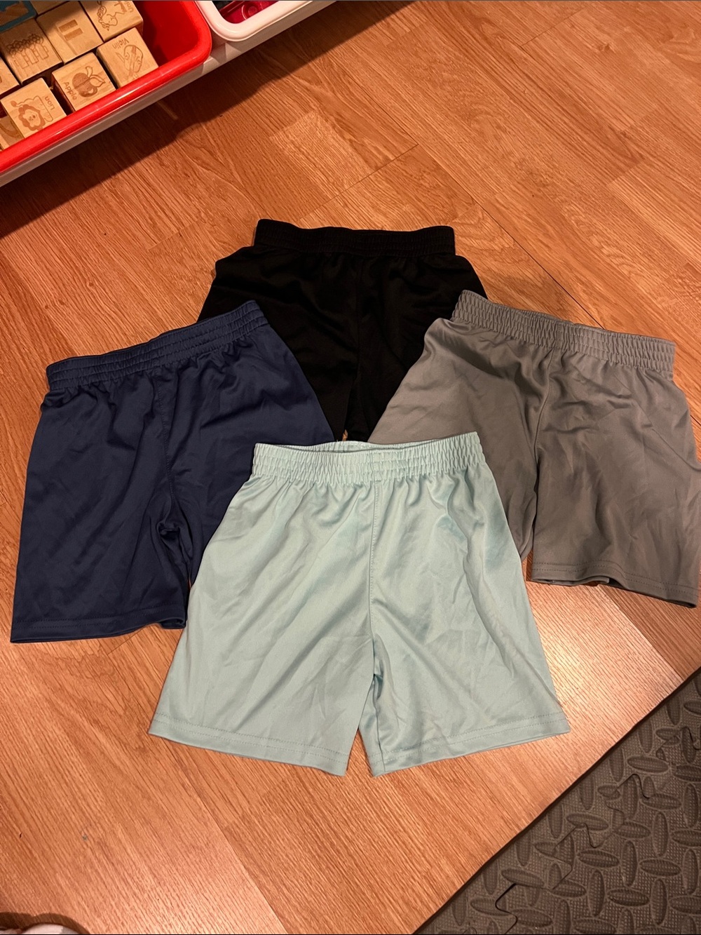 Carter's Boys 4-Pack Athletic Shorts — Black, Navy, Gray, Light Blue